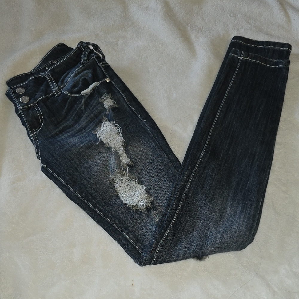 Dark Wash Distressed Women’s Jeans